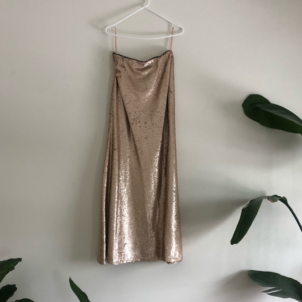 Rose Gold Sequin Maxi Skirt